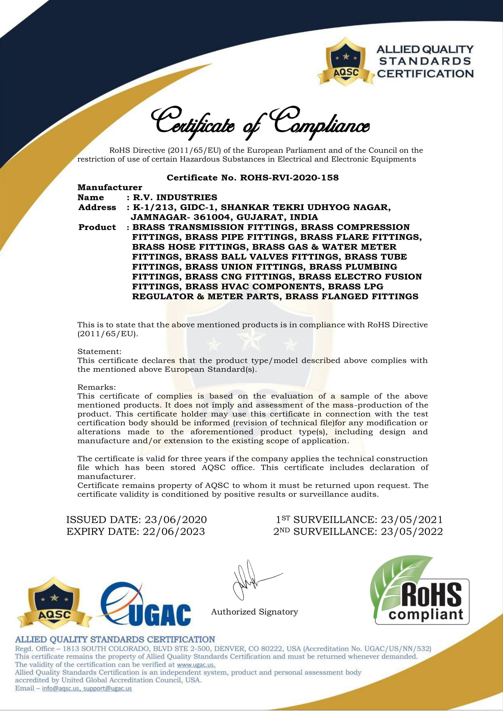 ROHS Certification