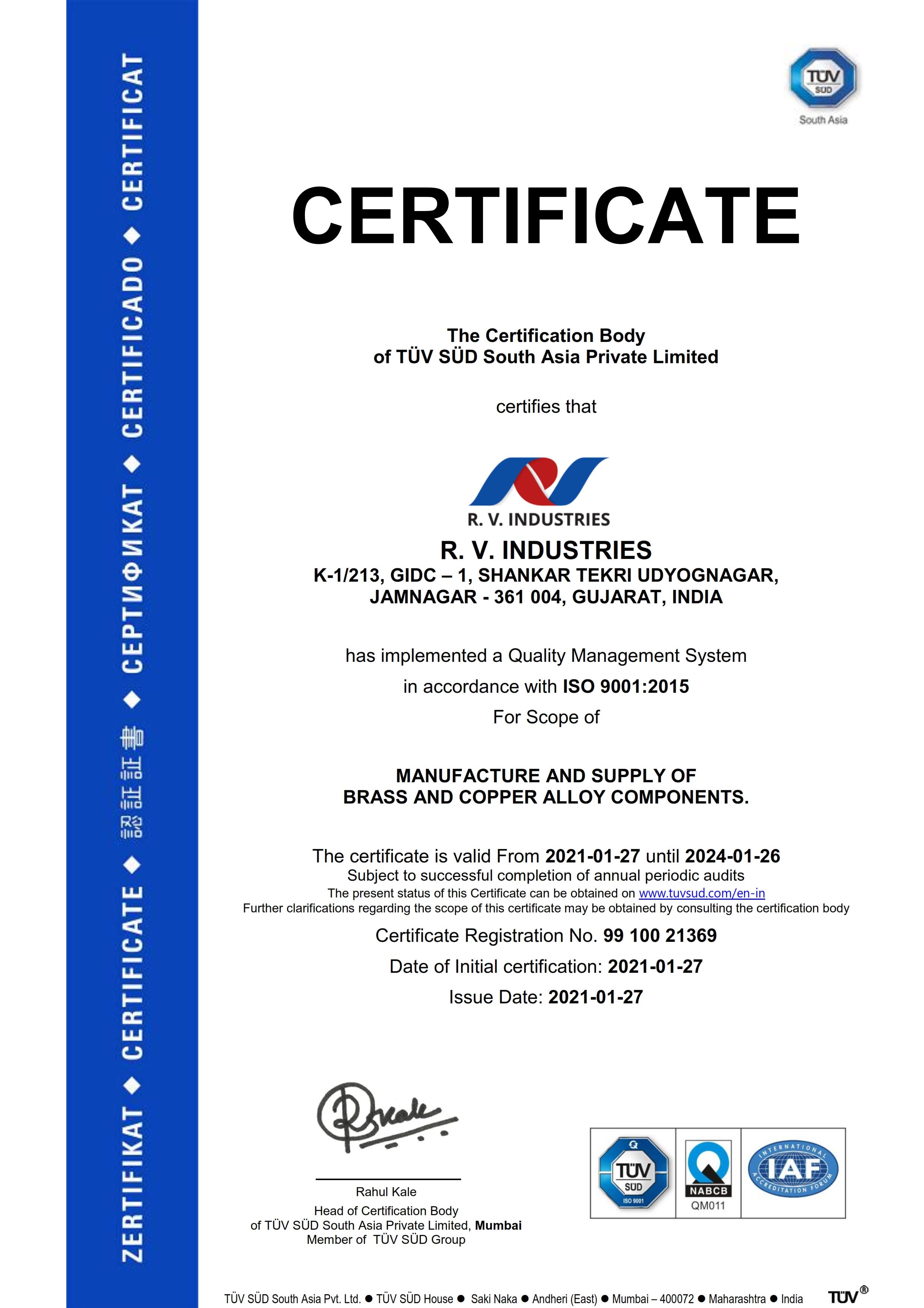 TUV ISO 9001